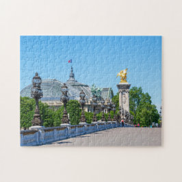 Pont Alexandre III och Grand Palais, Paris, Frankr Pussel