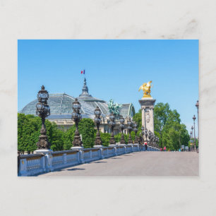 Pont Alexandre III och Grand Palais, Paris, Frankr Vykort