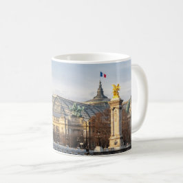 Pont Alexandre III och Grand Palais vid gyllene ti Kaffemugg
