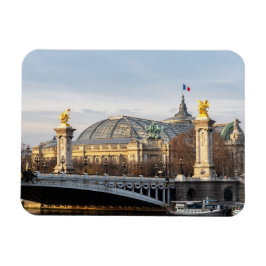 Pont Alexandre III och Grand Palais vid gyllene ti Magnet