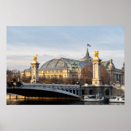Pont Alexandre III och Grand Palais vid gyllene ti Poster