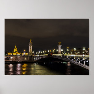Pont Alexandre III och ogiltigt på natten Poster