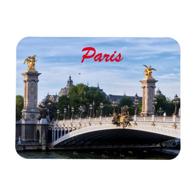 Pont Alexandre III on Seine River - Paris, Frankri Magnet (Horisontell)