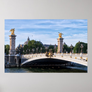 Pont Alexandre III on Seine River - Paris, Frankri Poster