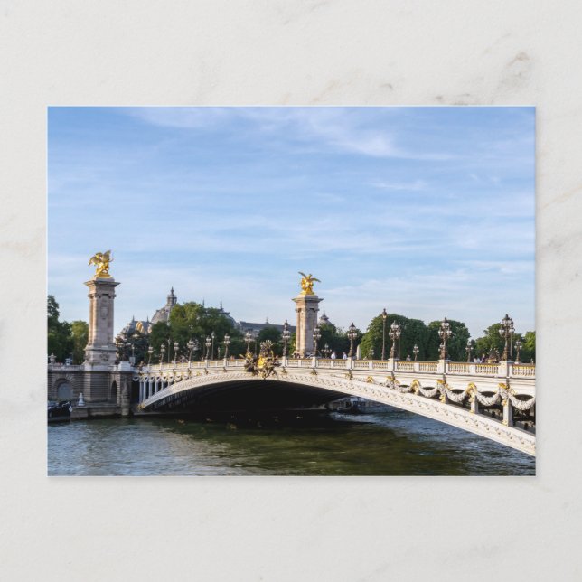 Pont Alexandre III on Seine River - Paris, Frankri Vykort (Framsida)