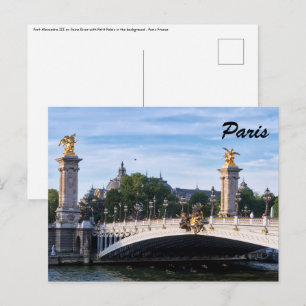 Pont Alexandre III på Seine-floden - Paris, Frankr Vykort