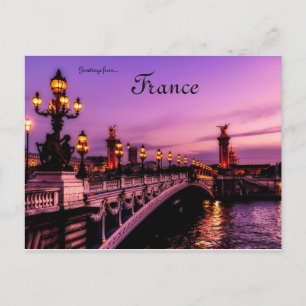 Pont Alexandre III Paris Frankrike vykort