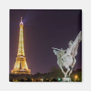 Pont de Bir-Hakeim nattetid - Paris, Frankrike Magnet