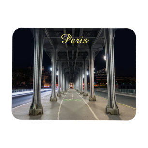 Pont de Bir-Hakeim nattetid - Paris, Frankrike Magnet