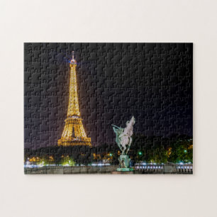 Pont de Bir-Hakeim nattetid - Paris, Frankrike Pussel
