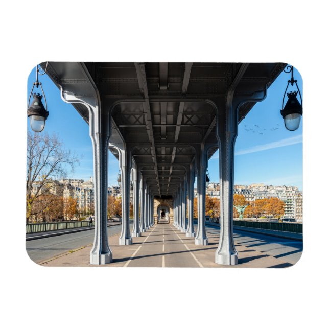 Pont de Bir-Hakeim över Seine - Paris, Frankrike Magnet (Horisontell)