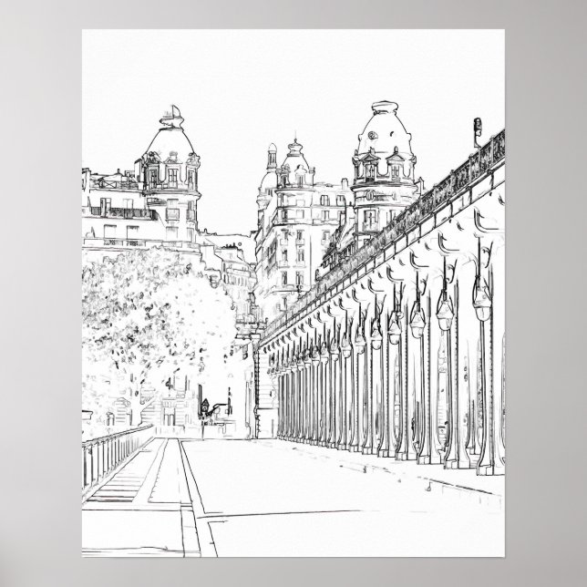 Pont de Bir-Hakeim över Seine - Paris, Frankrike Poster (Framsidan)