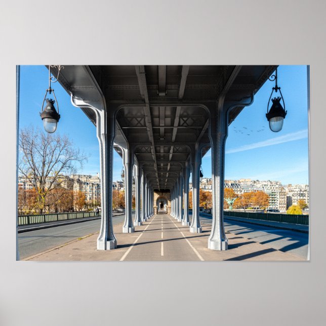 Pont de Bir-Hakeim över Seine - Paris, Frankrike Poster (Framsidan)