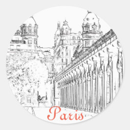 Pont de Bir-Hakeim över Seine - Paris, Frankrike Runt Klistermärke