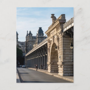 Pont de Bir-Hakeim över Seine - Paris, Frankrike Vykort