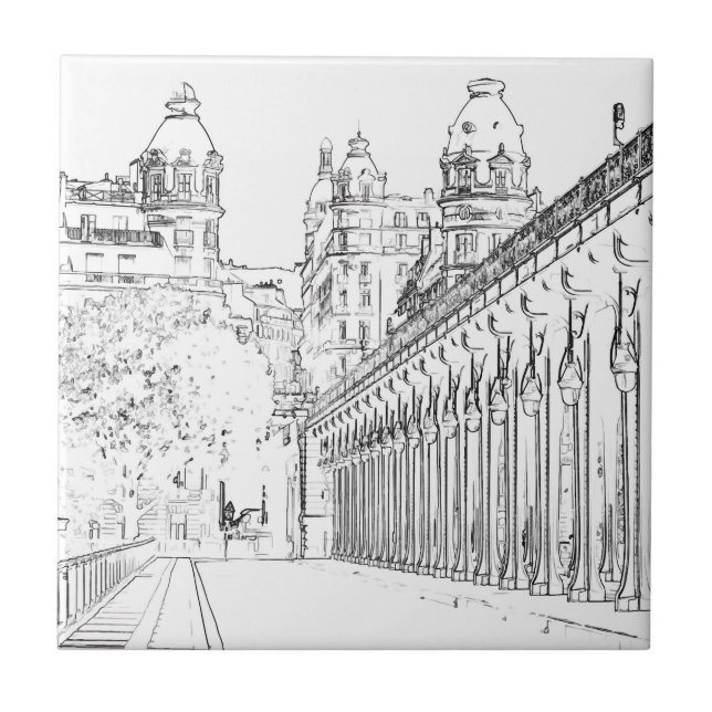 Pont de Bir-Hakeim - Paris, Frankrike Kakelplatta (Framsidan)