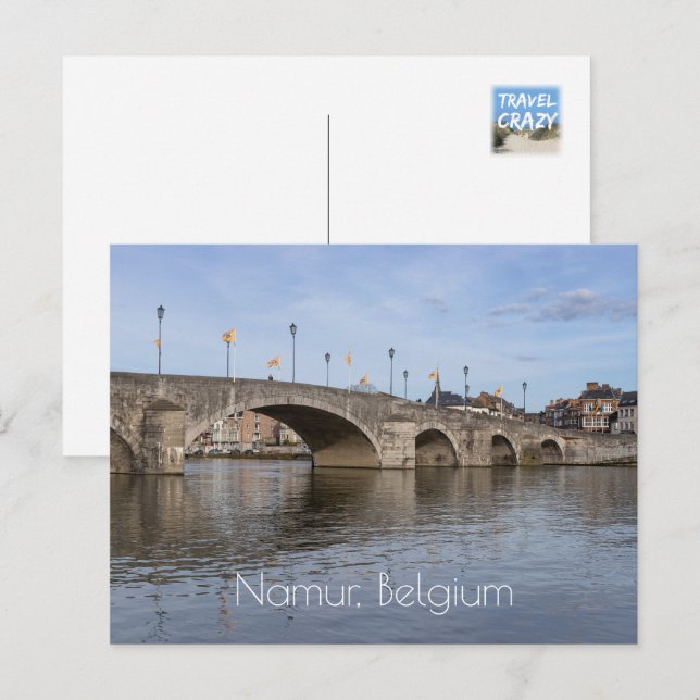 Pont de Jambes, Namur, Belgien Vykort (Fram/baksida)