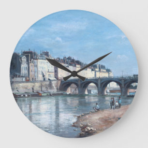Pont de la Tournelle i Paris av Stanislas Lépine Stor Klocka