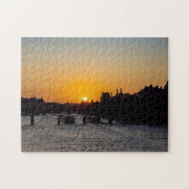 Pont des artits at sunset - Paris, Frankrike Pussel (Horisontell)