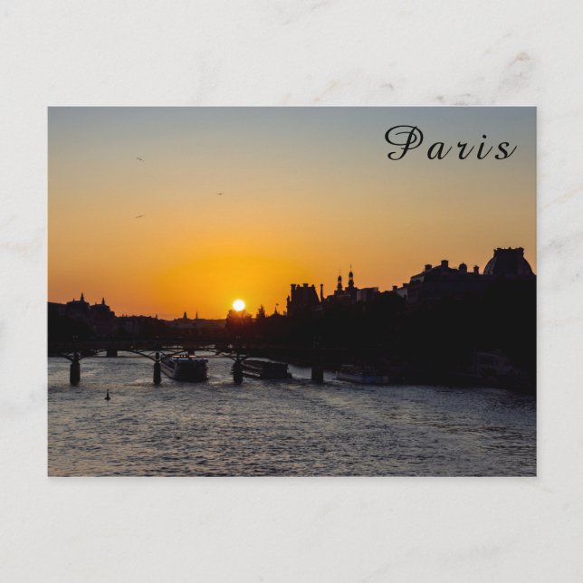 Pont des artits at sunset - Paris, Frankrike Vykort (Framsida)