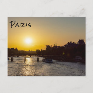 Pont des artits at sunset - Paris, Frankrike Vykort