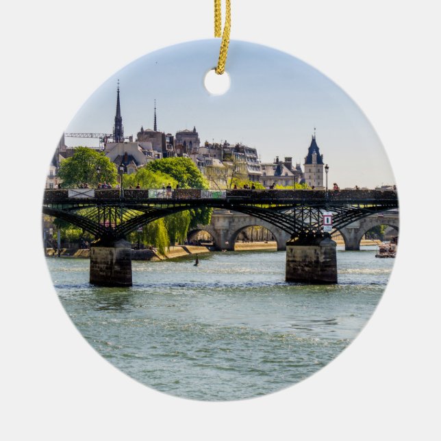 Pont des Arts i Paris, frankrike Julgransprydnad Keramik (Framsidan)