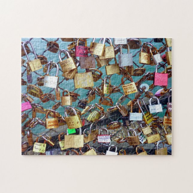 Pont des Arts Kärlek Locks Paris. Pussel (Horisontell)