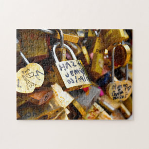 Pont des Arts Kärlekshänglåset Paris. Pussel