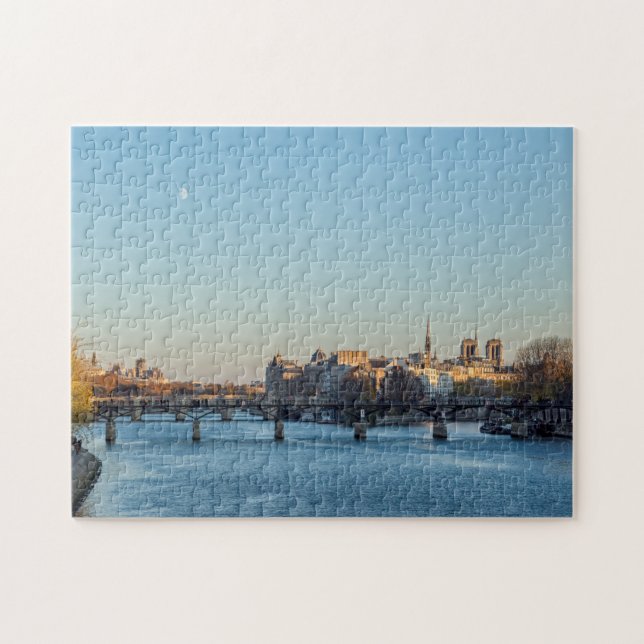 Pont des Arts och ile de la Cite - Paris, Frankrik Pussel (Horisontell)