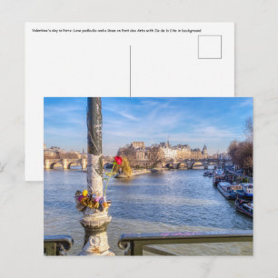 Pont des Arts på Alla hjärtans dag - Paris Vykort