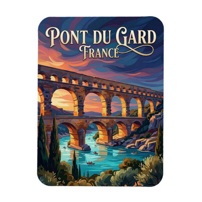 Pont du Gard Frankrike Magnet (Vertikal)