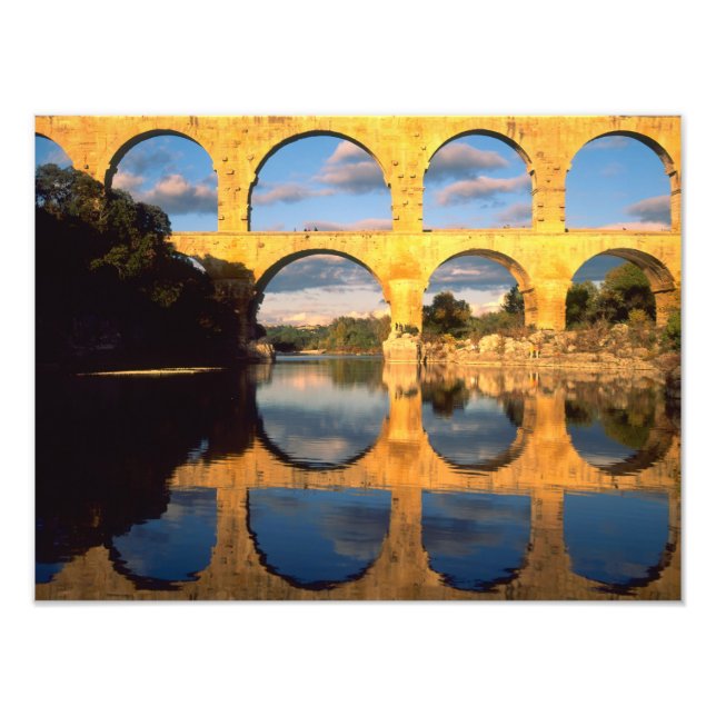 Pont du Gard, Gardon River, Gard, Languedoc Fototryck (Framsidan)