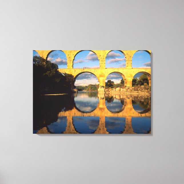Pont du Gard, Gardonfloden, Gard, Languedoc, Canvastryck (Framsida)