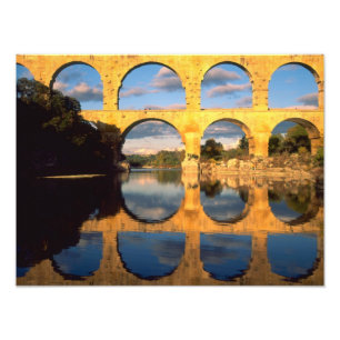 Pont du Gard, Gardonfloden, Gard, Languedoc, Fototryck