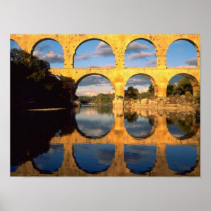 Pont du Gard, Gardonfloden, Gard, Languedoc, Poster