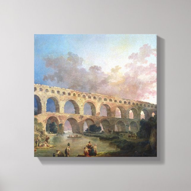 Pont du Gard, Nimes, 1786 Canvastryck (Framsida)