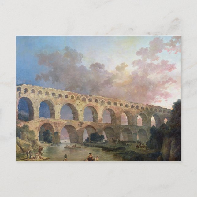 Pont du Gard, Nimes, 1786 Vykort (Framsida)