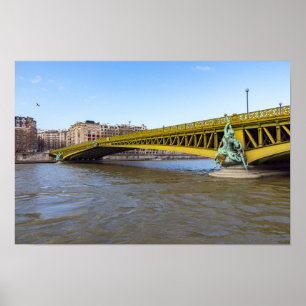 Pont Mirabeau över Seine-Paris Frankrike. Poster