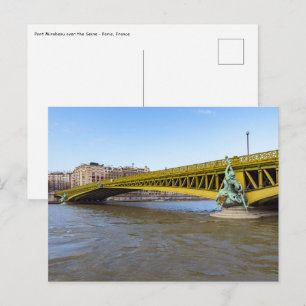 Pont Mirabeau över Seine - Paris Vykort