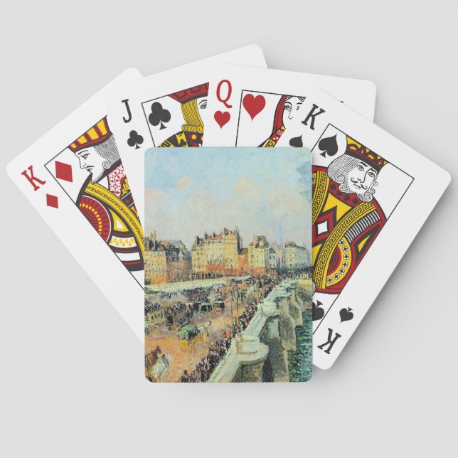 Pont Neuf, Eftermiddag, Solljus Camille Pissarro   Casinokort (Baksidan)