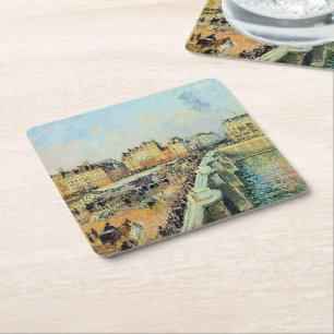 Pont Neuf, Eftermiddag, Solljus Camille Pissarro Underlägg Papper Kvadrat