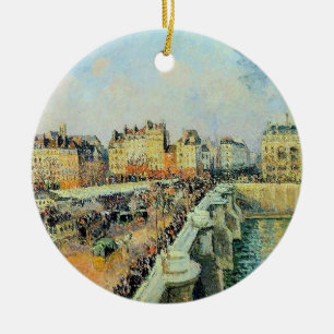 Pont Neuf, eftermiddag, Sunlight Camille Pissarro Julgransprydnad Keramik