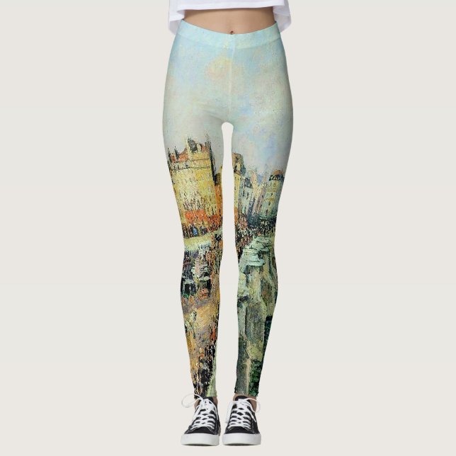 Pont Neuf, eftermiddag, Sunlight Camille Pissarro Leggings (Framsida)