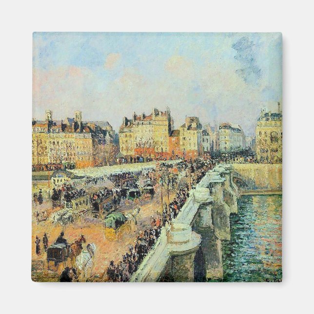 Pont Neuf, eftermiddag, Sunlight Camille Pissarro Magnet (Framsidan)