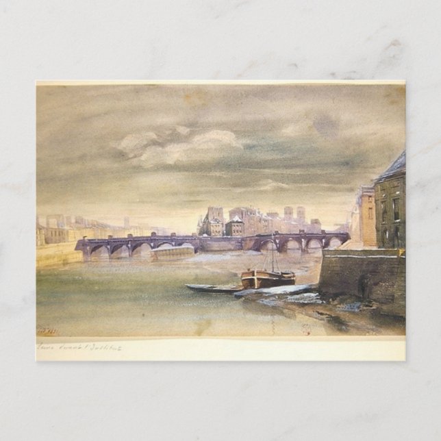 Pont-Neuf och Ile de la Cite, 1881 Vykort (Framsida)