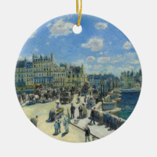 Pont Neuf Paris vid Pierre-Auguste Renoir Julgransprydnad Keramik