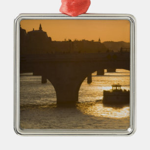 Pont Neuf, Seine, solnedgång, Paris, FrankrikeMuse Julgransprydnad Metall