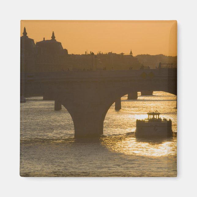 Pont Neuf, Seine, solnedgång, Paris, FrankrikeMuse Magnet (Framsidan)