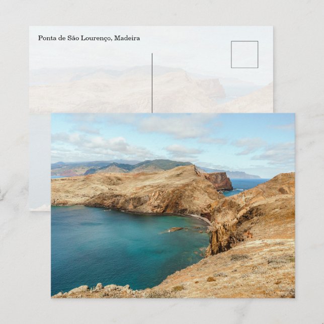 Ponta de São Lourenço Madeirautsikt Vykort (Fram/baksida)