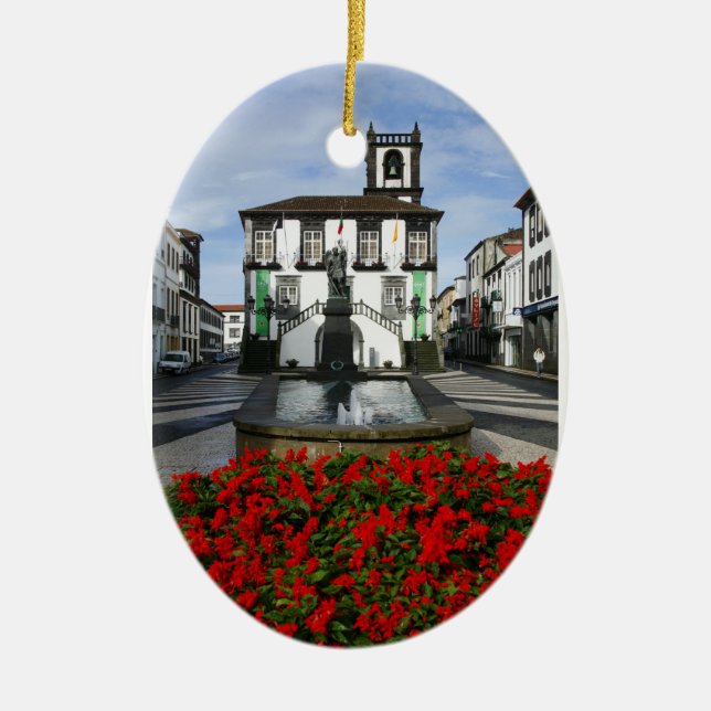 Ponta Delgada - Azores Julgransprydnad Keramik (Framsidan)